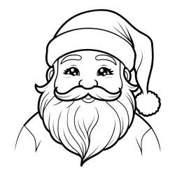 Simple and Cute Santa Claus Coloring Page