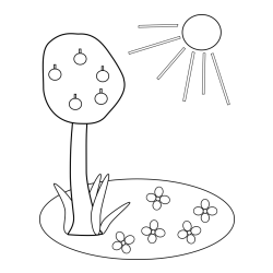 Simple Apple Tree Coloring Page