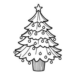 Simple Christmas Tree Coloring Page