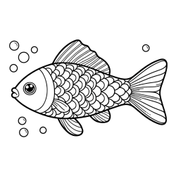 Simple Coloring Page of a Fish