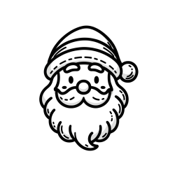 Simple Coloring Page of Santa Claus Head