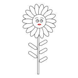 Simple Cute Flower Coloring Page