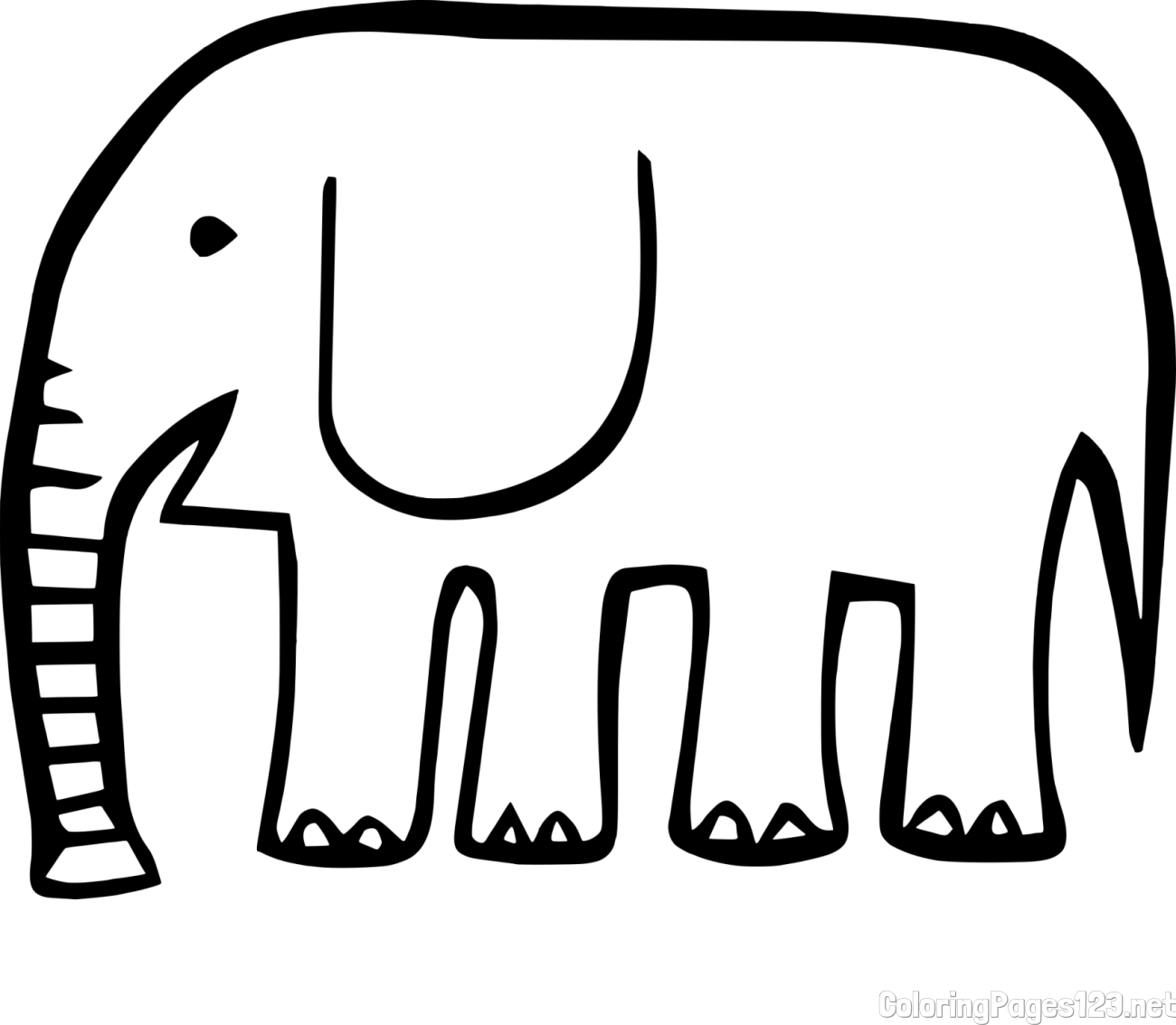 Simple Elephant Coloring Page for Kids