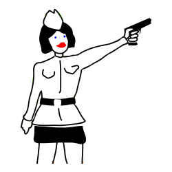 Simple Female Soldier Coloring Page
