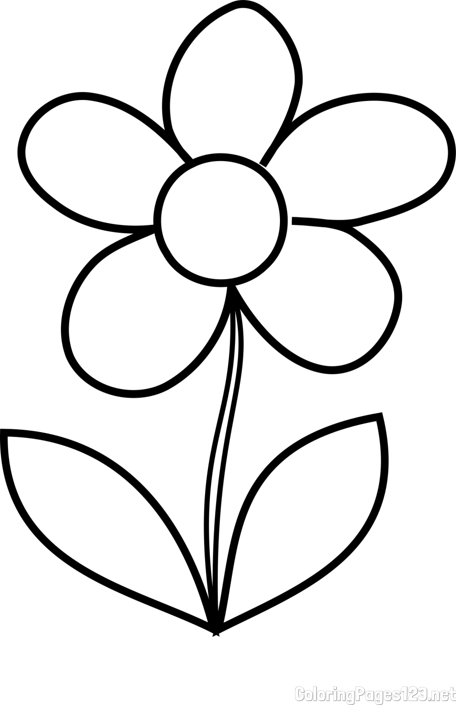 Simple Flower Coloring Page