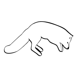 Simple Fox Outline Coloring Page