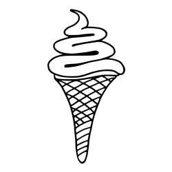 Simple Ice Cream Cone Coloring Page