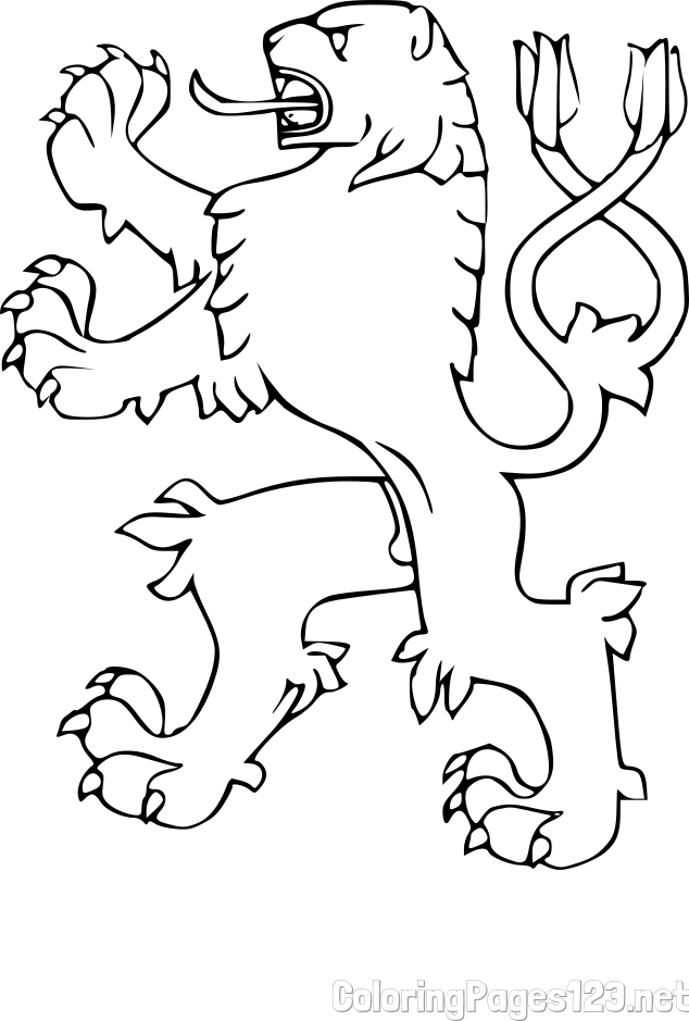Simple Lion Crest Coloring Page