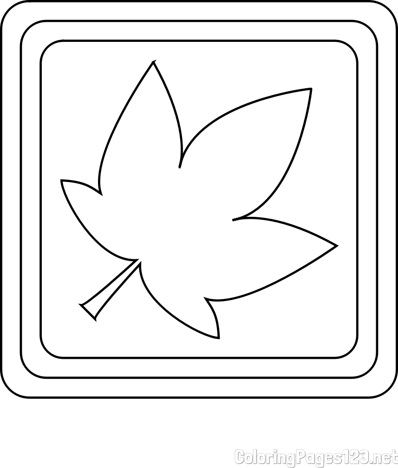 Simple Maple Leaf Coloring Page for Kids