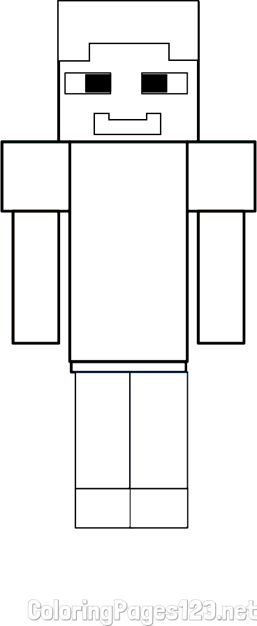 Simple Minecraft Character Coloring Page