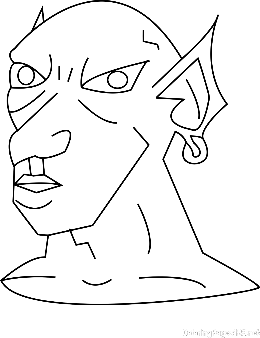 Simple Monster Goblin Coloring Page