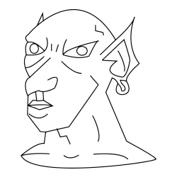 Simple Monster Goblin Coloring Page