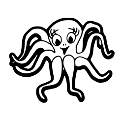 Simple Octopus Coloring Page