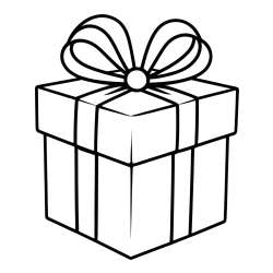 Simple Present Box Coloring Page
