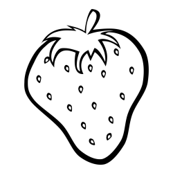Simple Strawberry Coloring Page
