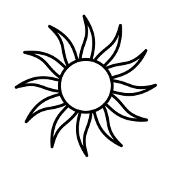 Simple Sun Coloring Page for Kids