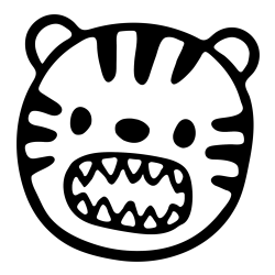 Simple Tiger Head Coloring Page