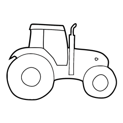 Simple Tractor Coloring Page for Kids