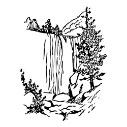Simple Waterfall Coloring Page