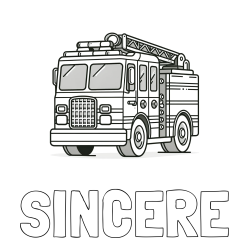 Online Created Coloring Page - SINCERE Coloring Page and Coloring Page of a Big Fire Truck