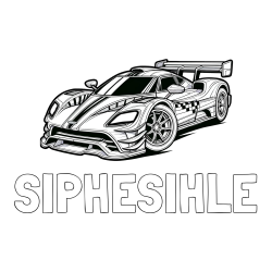 Online Created Coloring Page - SIPHESIHLE Coloring Page and Coloring Page of a Futuristic Racing Car