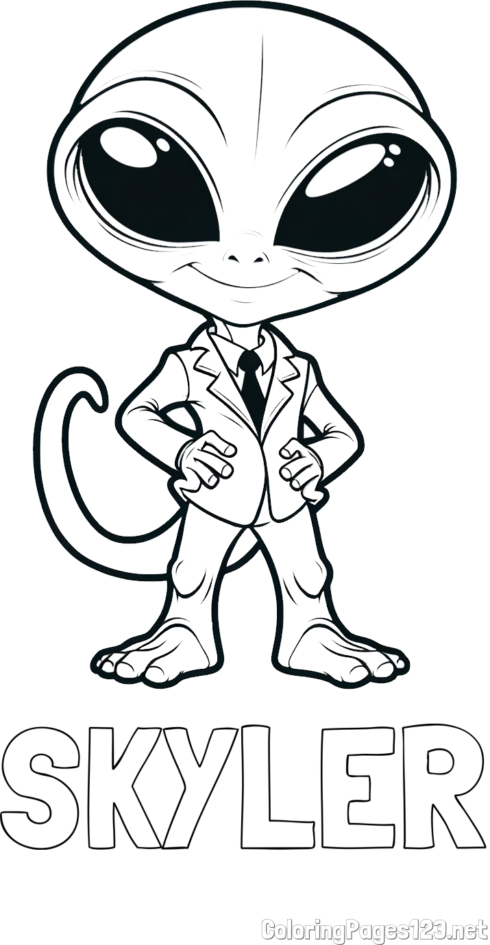 SKYLER Coloring Page and Alien Coloring Page