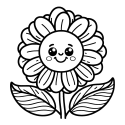 Smiling Flower Coloring Page