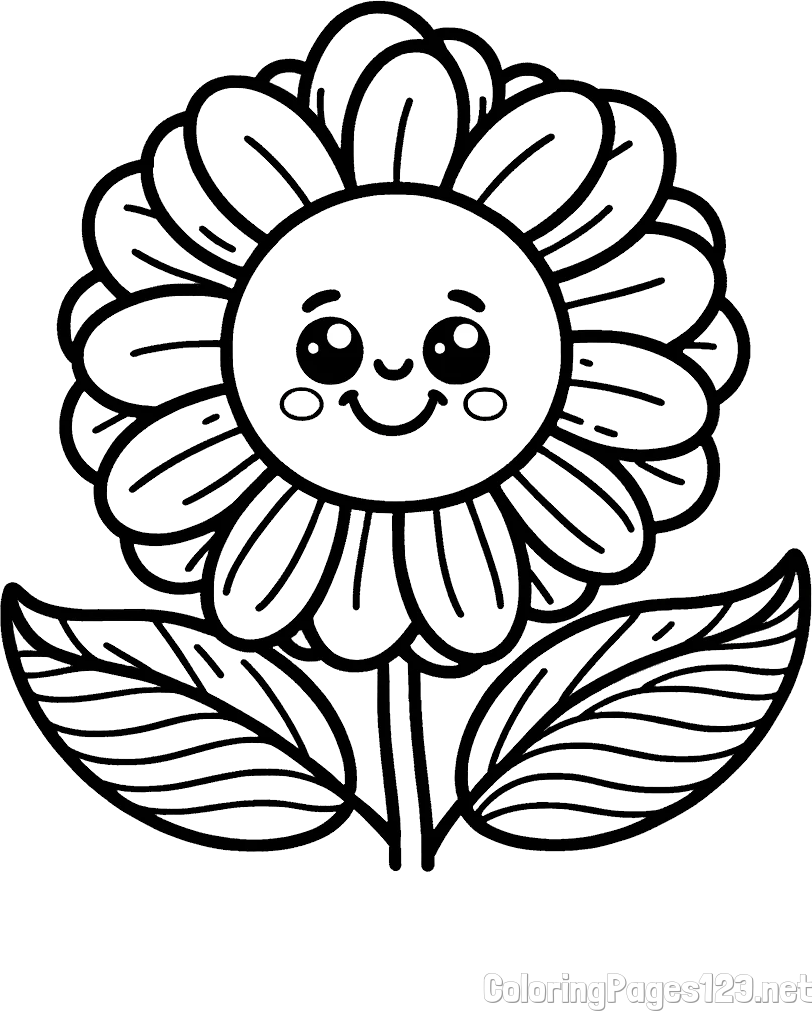 Smiling Flower Coloring Page