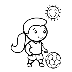 Smiling Soccer Player Coloring Page