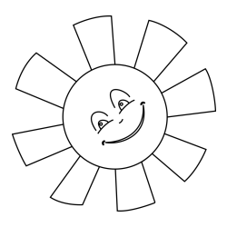 Smiling Sun Coloring Page for Kids