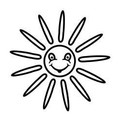 Smiling Sun Coloring Page - Simple and Easy