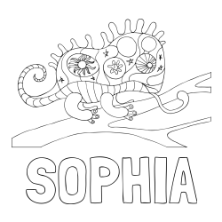 SOPHIA Coloring Page alongside Chameleon Mandala Coloring Page