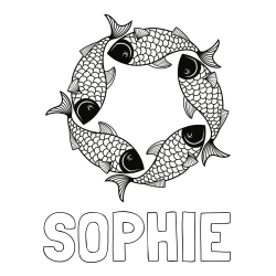 Online Created Coloring Page - SOPHIE Coloring Page and Mandala Coloring Page of Fishes