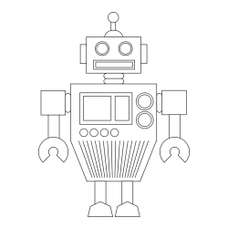 Standing Robot Coloring Page