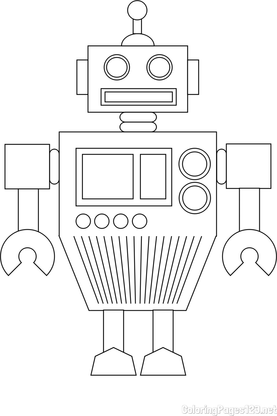 Standing Robot Coloring Page