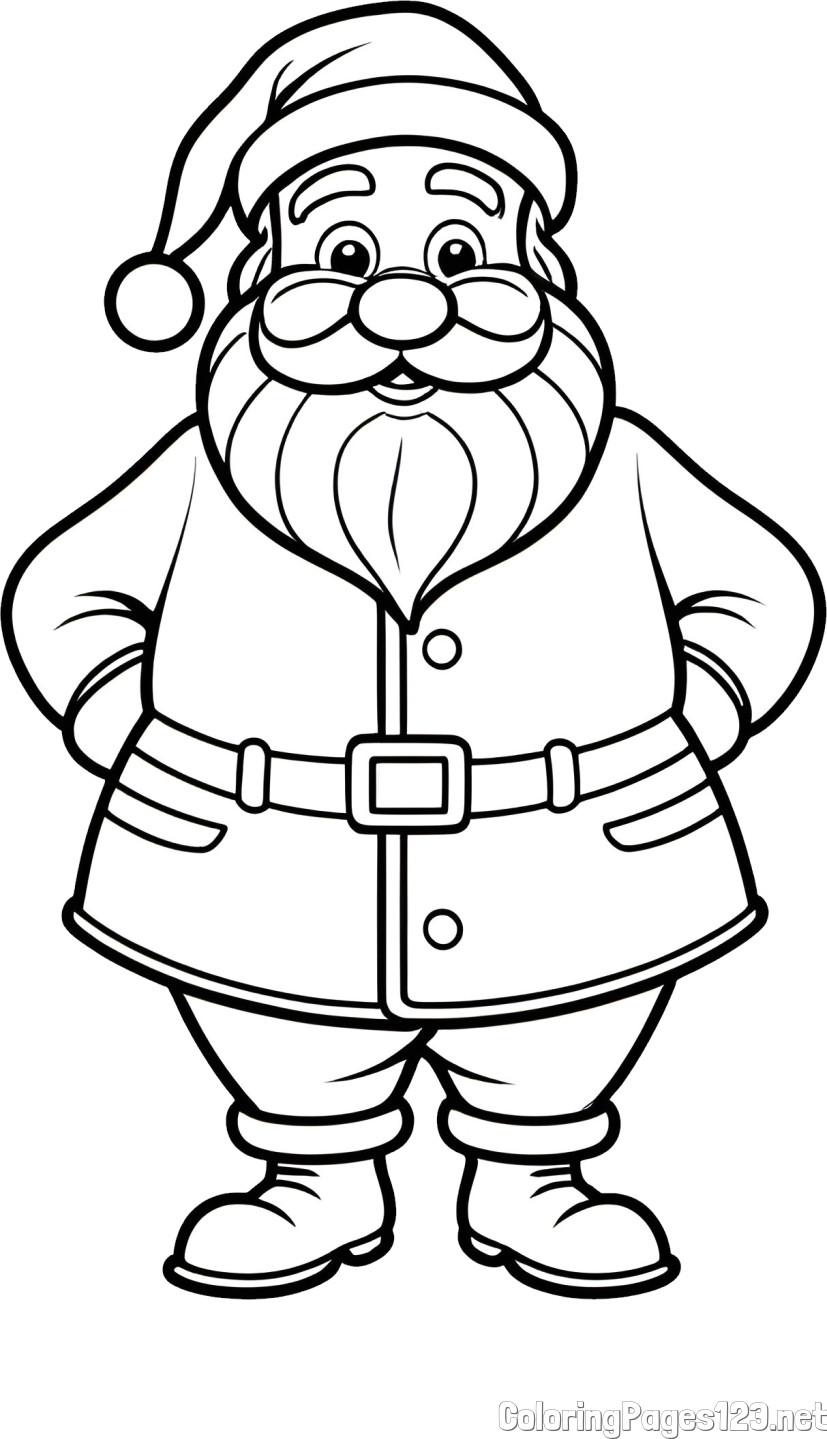 Standing Santa Claus Coloring Page