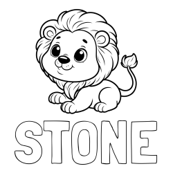 Online Created Coloring Page - STONE Coloring Page alongside Playful Baby Lion Coloring Page