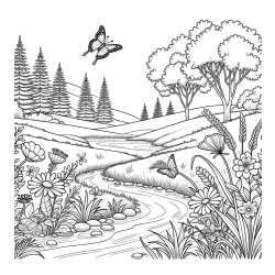 Summer Nature Coloring Page