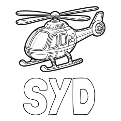 Online Created Coloring Page - SYD Coloring Page and Coloring Page of a Helicopter