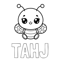 TAHJ Coloring Page and Children's Coloring Page of a Cute Bee