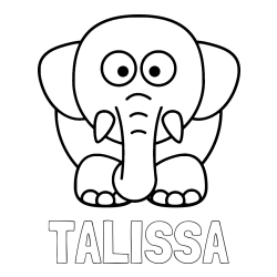 TALISSA Coloring Page alongside Cute Elephant Coloring Page for Kids