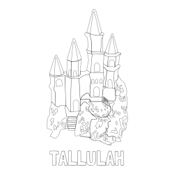 Online Created Coloring Page - TALLULAH Coloring Page and Abstract Castle Coloring Page - Simple Yet Detailed
