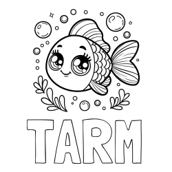 Online Created Coloring Page - TARM Coloring Page and Free Coloring Page of an Adorable Fish