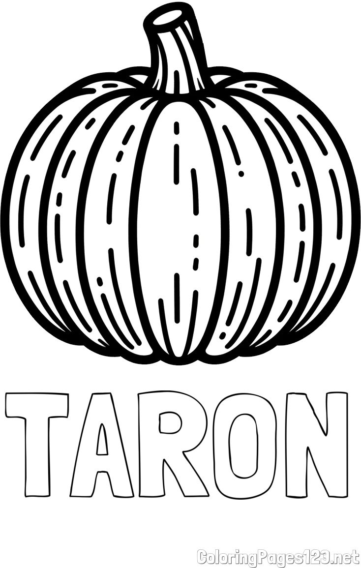 TARON Coloring Page and Easy Pumpkin Coloring