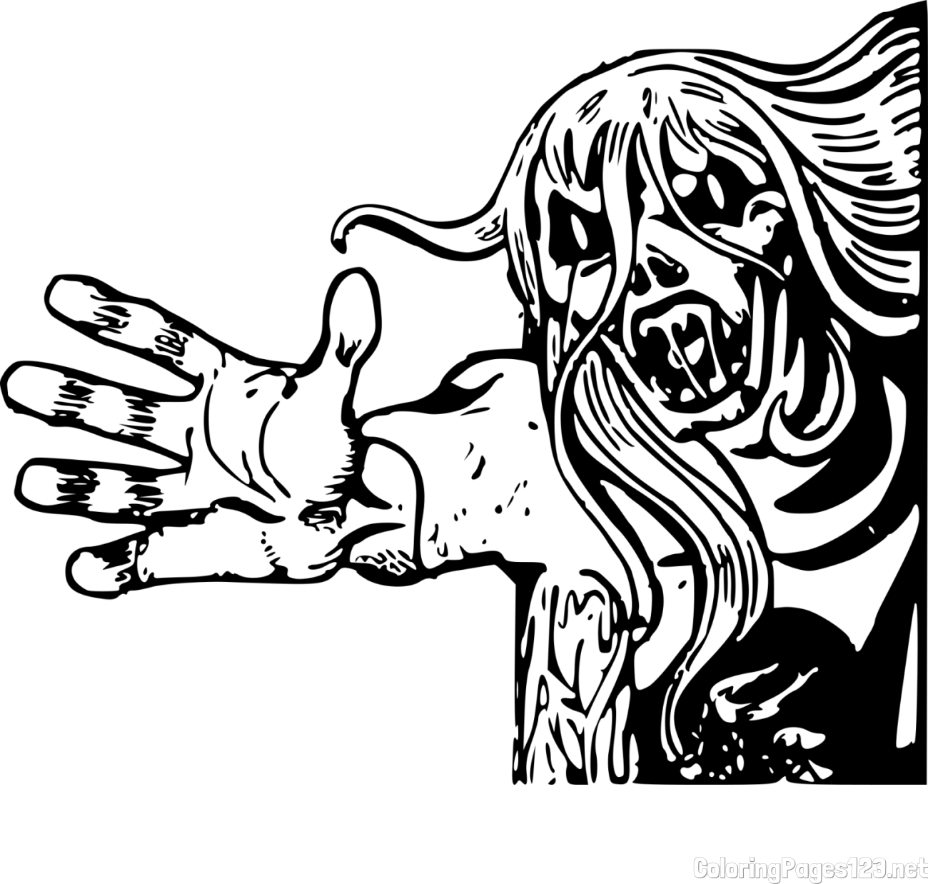 Terrifying Monster Coloring Page -