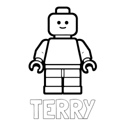 Online Created Coloring Page - TERRY Coloring Page and Easy LEGO Character Coloring Page