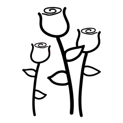 Three Roses Coloring Page