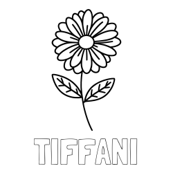 Online Created Coloring Page - TIFFANI Coloring Page and Flower Coloring Page