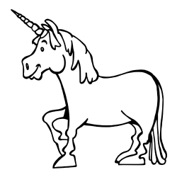 Coloring Page of a Joyful Unicorn
