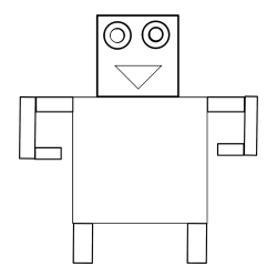 Very Simple Robot Coloring Page